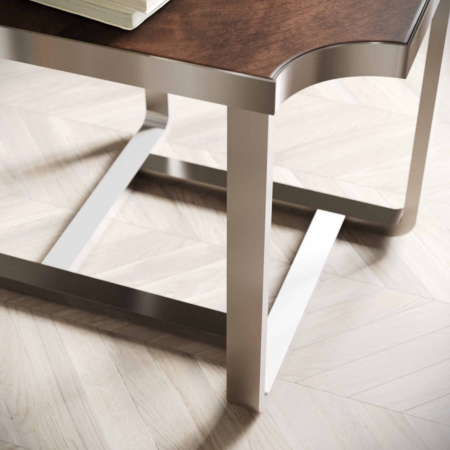 Roundhill Furniture Ruffin End Table, Nightstand, Brown