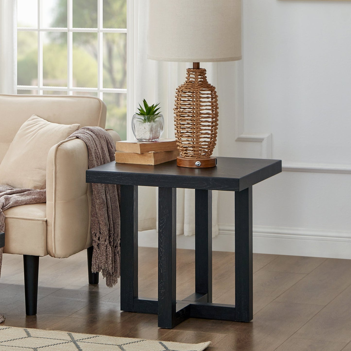 Roundhill Furniture Luno Contemporary End Table