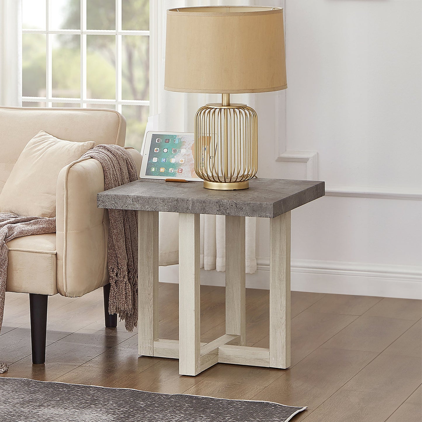 Roundhill Furniture Luno Contemporary End Table