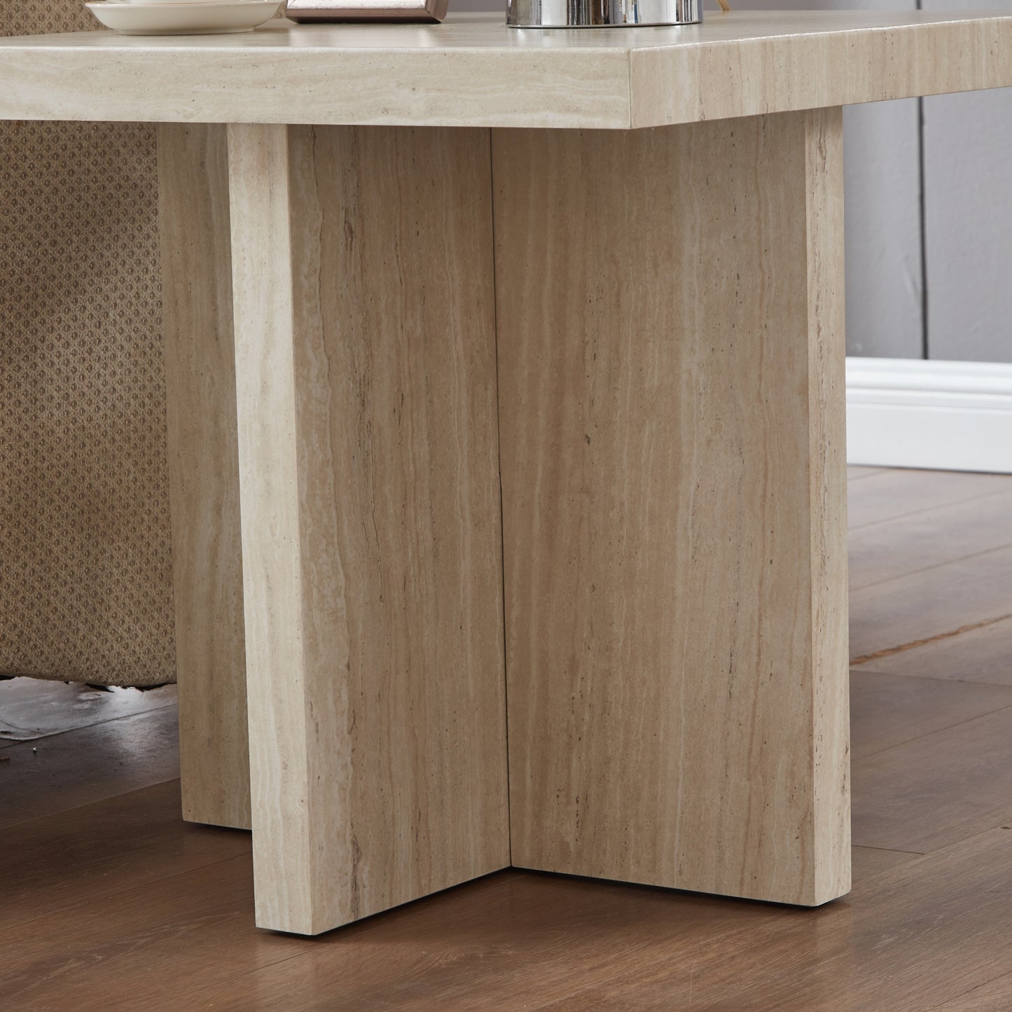 Roundhill Furniture Cavira Modern Faux Marble Living Room End/Side Table