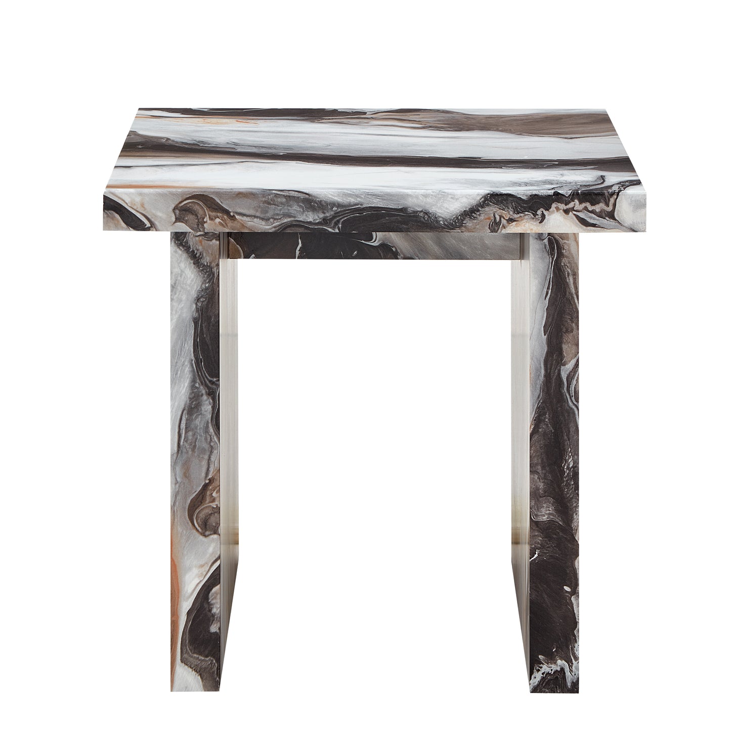 Roundhill Furniture Cavira Modern Faux Marble Living Room End/Side Table