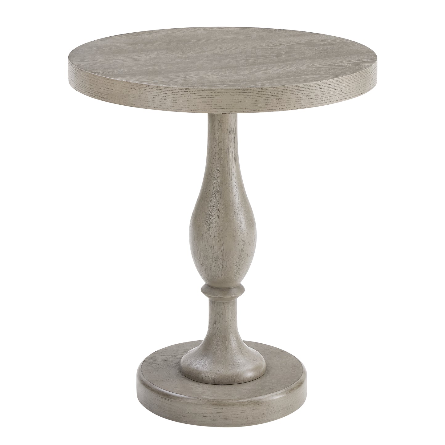 Roundhill Furniture Solmere 22" Round Wood Pedestal End Table