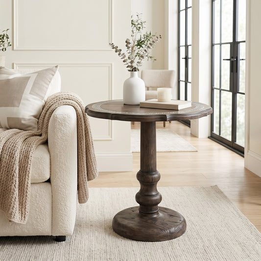 Roundhill Furniture Marlow Indoor/Outdoor Pedestal End Table