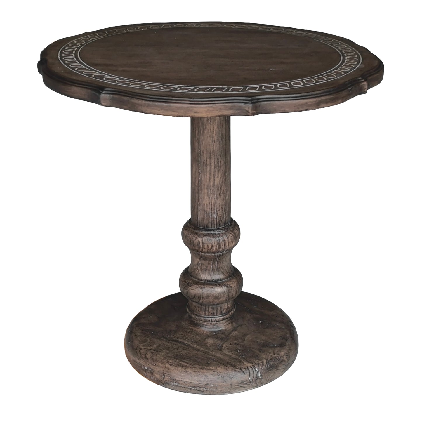 Roundhill Furniture Marlow Solid Mango Wood Pedestal End Table