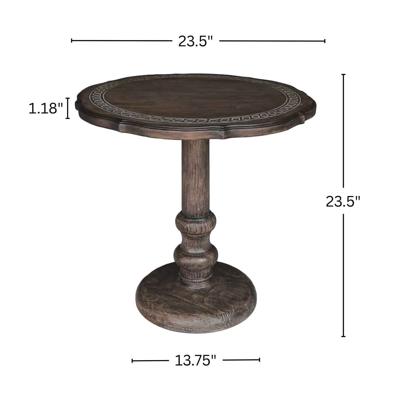 Roundhill Furniture Marlow Indoor/Outdoor Pedestal End Table