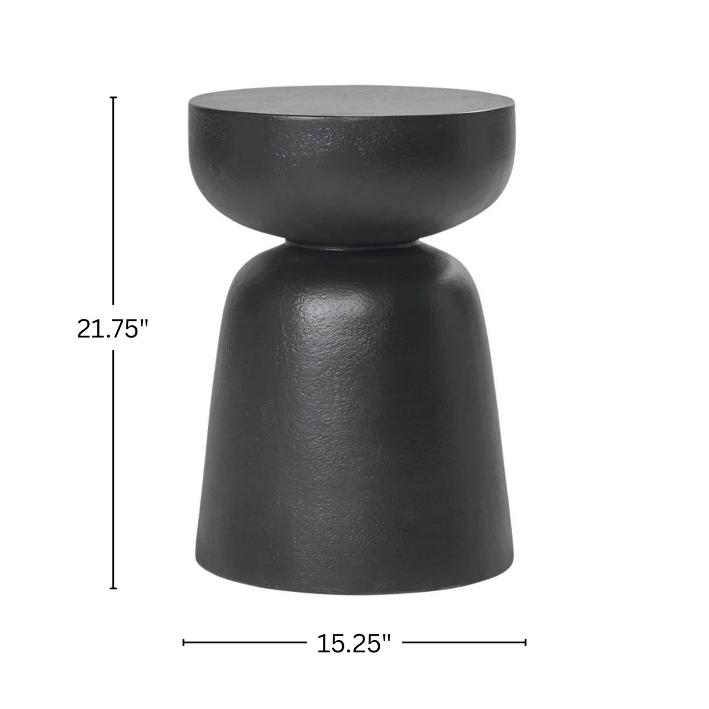 Roundhill Furniture Liora Indoor/Outdoor Sculptural Black End Table