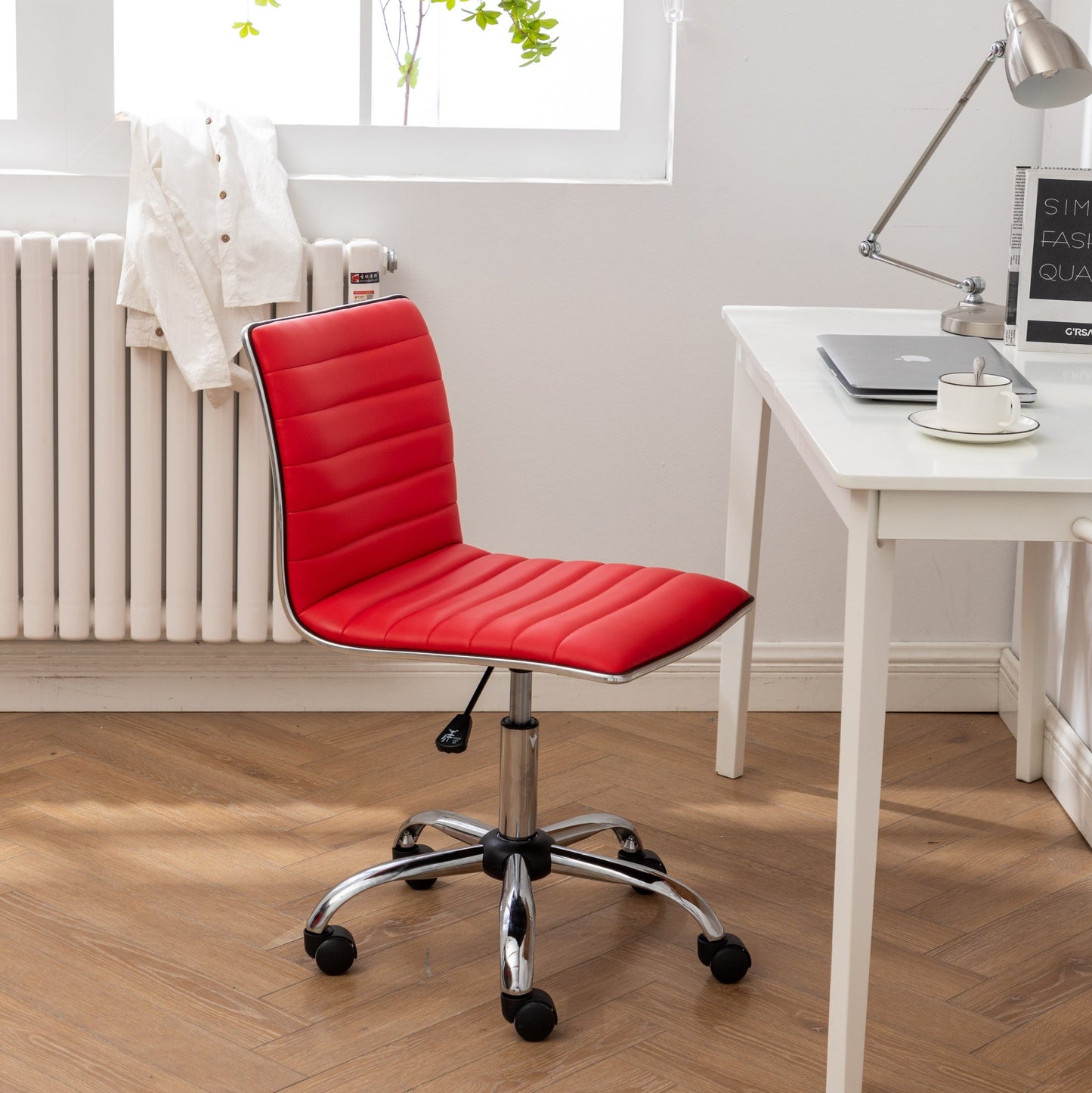 Fremo Chromel Adjustable Air Lift Office Chair, Red