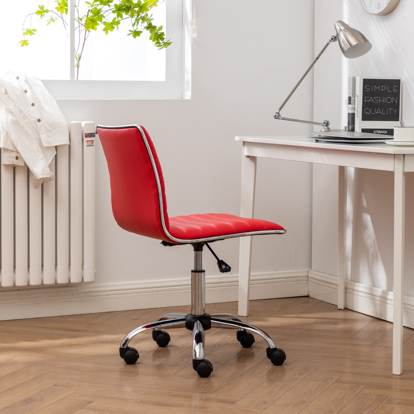 Fremo Chromel Adjustable Air Lift Office Chair, Red