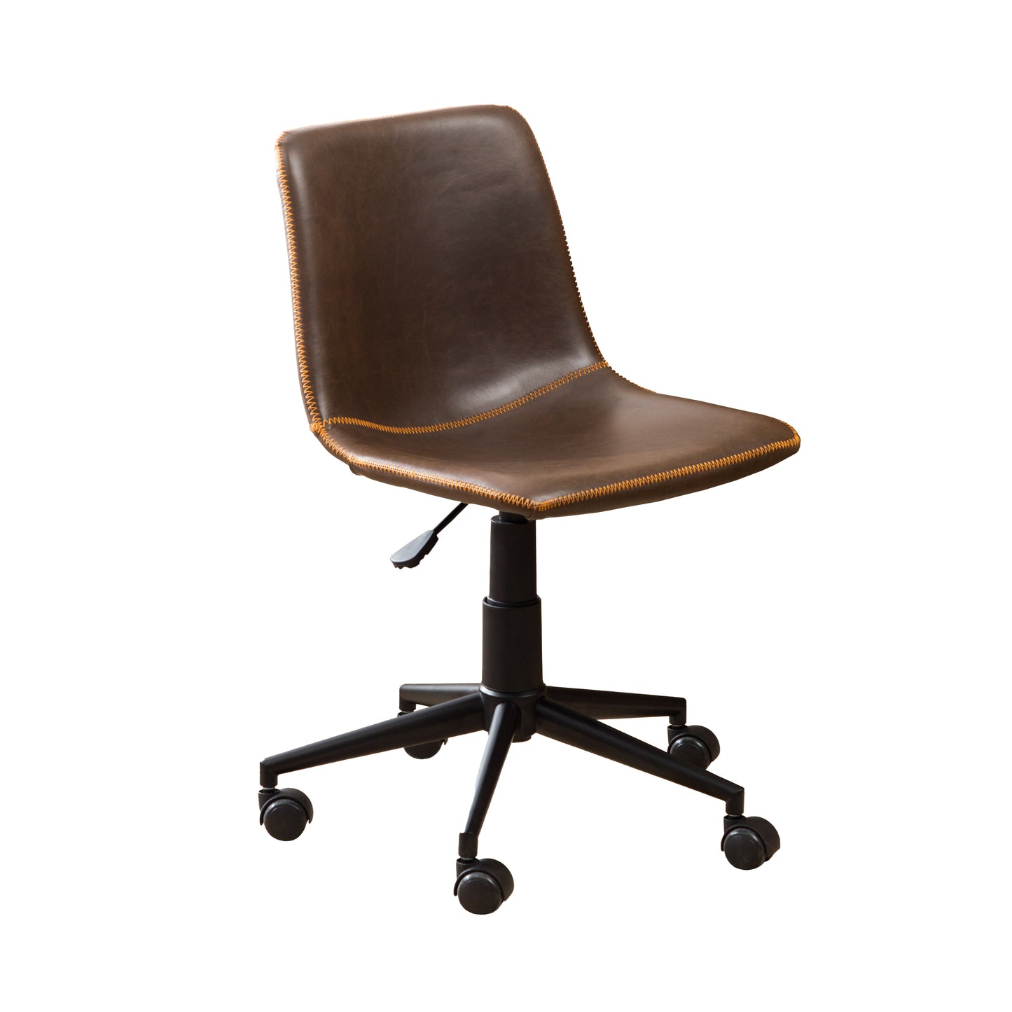 Roundhill Furniture Cesena Faux Leather 360 Swivel Air Lift Office Chair, Antique Brown