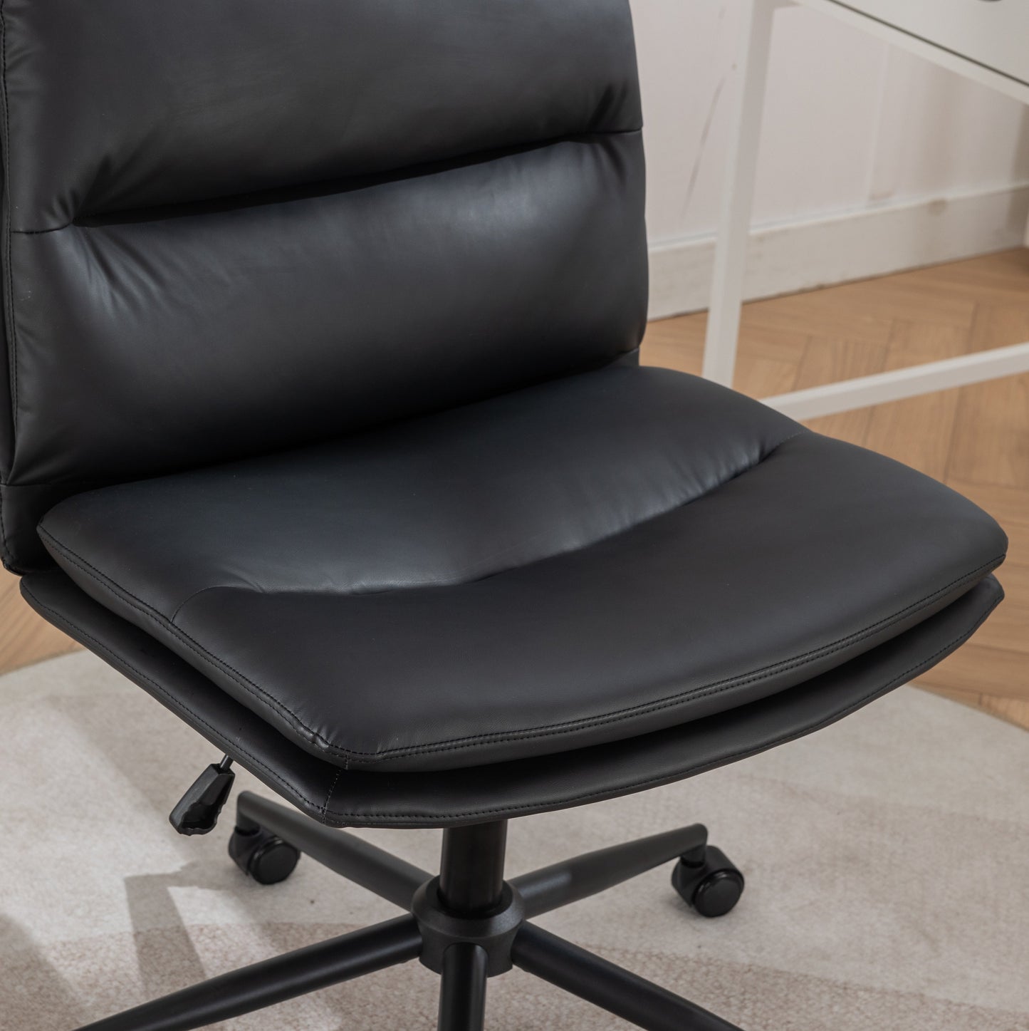 Roundhill Furniture Bizerte Adjustable Swivel Criss Cross Chair, Wide Seat Office Chair