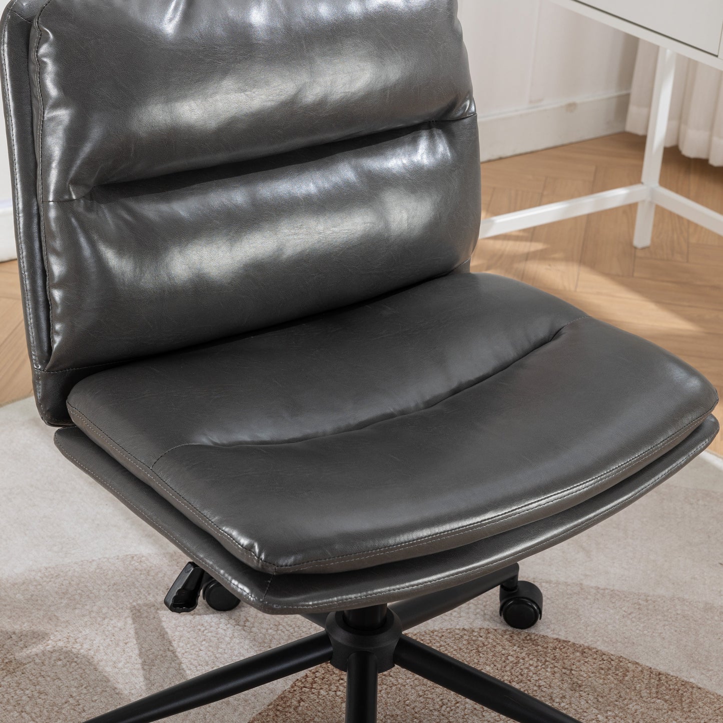 Roundhill Furniture Bizerte Adjustable Swivel Criss Cross Chair, Wide Seat Office Chair