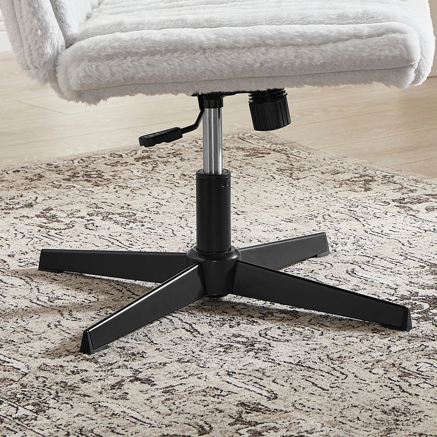 Roundhill Blynn Adjustable Swivel Criss Cross Chair, Wide Seat Office Chair Vanity Chair