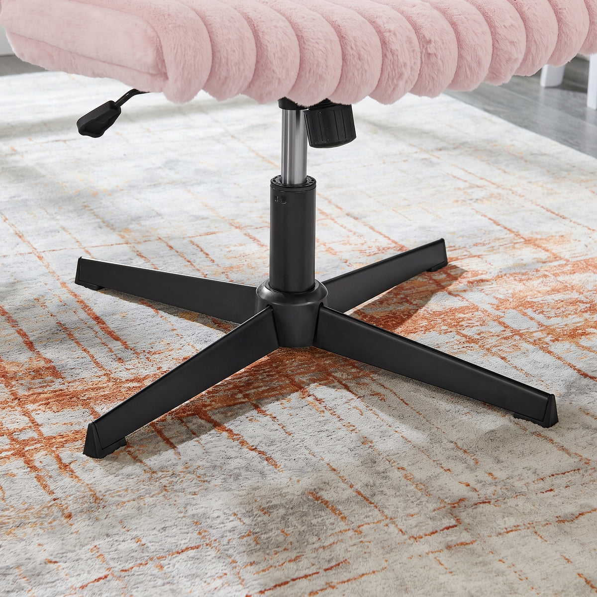 Roundhill Blynn Adjustable Swivel Criss Cross Chair, Wide Seat Office Chair Vanity Chair