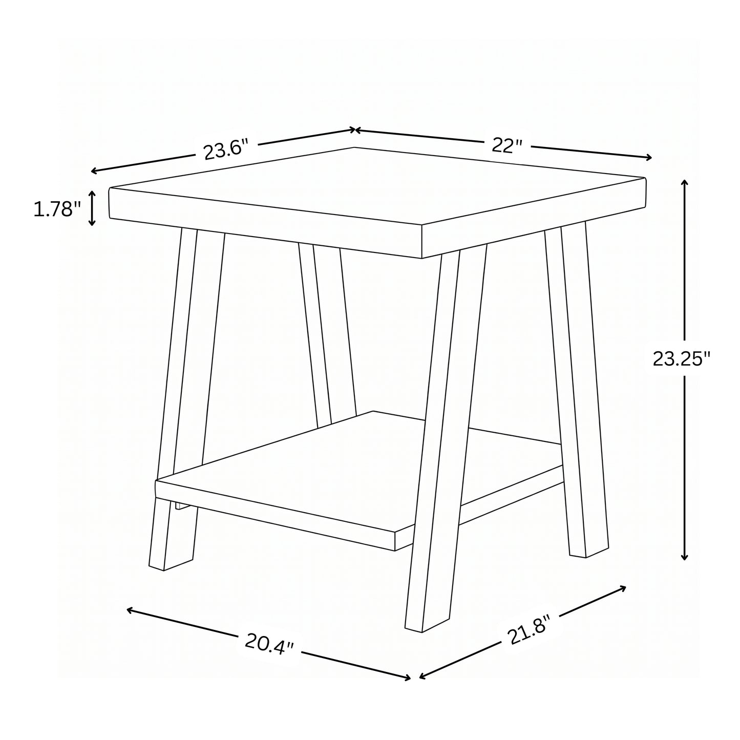 Roundhill Furniture Athens Contemporary Replicated Wood Shelf End Table