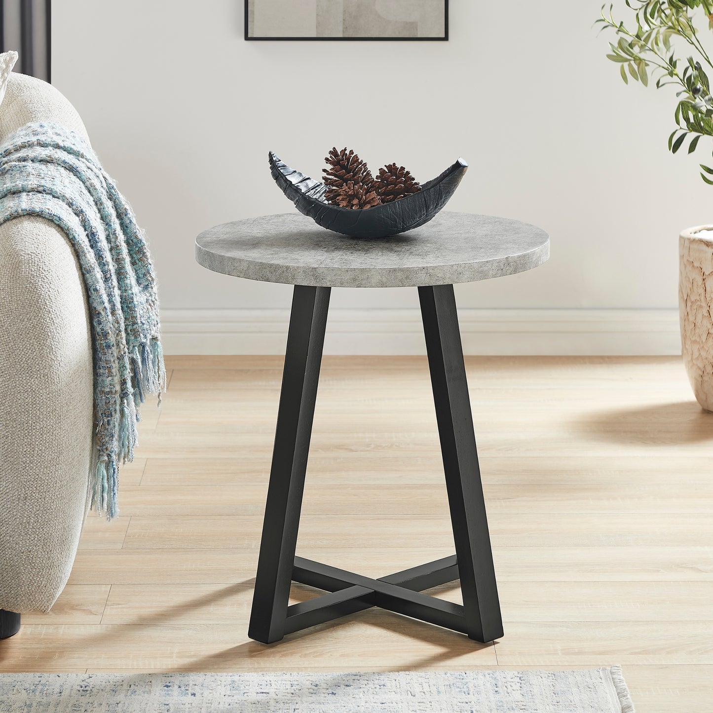 Roundhill Furniture Modern Harmony 3-Piece Wood Oval Coffee Table Set