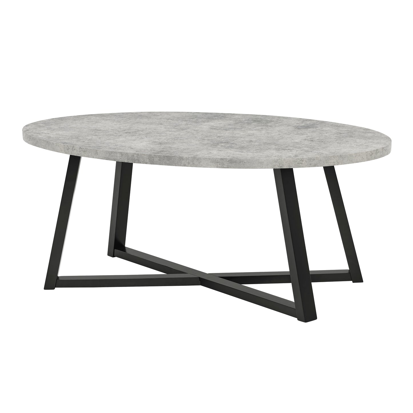 Roundhill Furniture Modern Harmony 3-Piece Wood Oval Coffee Table Set