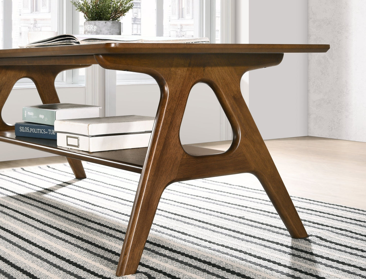 Roundhill Furniture Arona 3-Piece Coffee Table Set, Coffee Table and Two End Tables