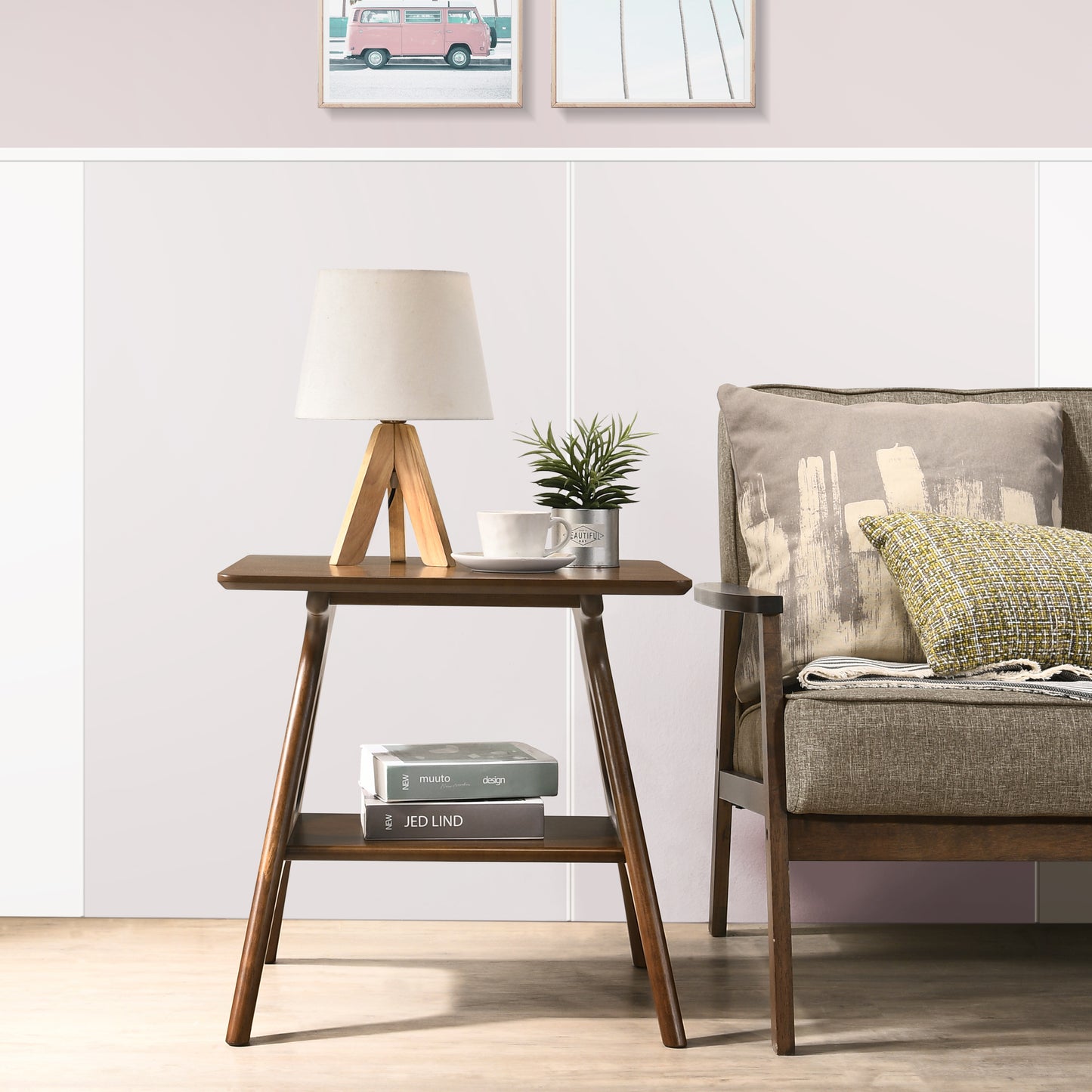 Roundhill Furniture Arona 3-Piece Coffee Table Set, Coffee Table and Two End Tables