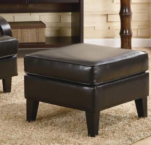 Brown Bonded Leather Feet Ottoman