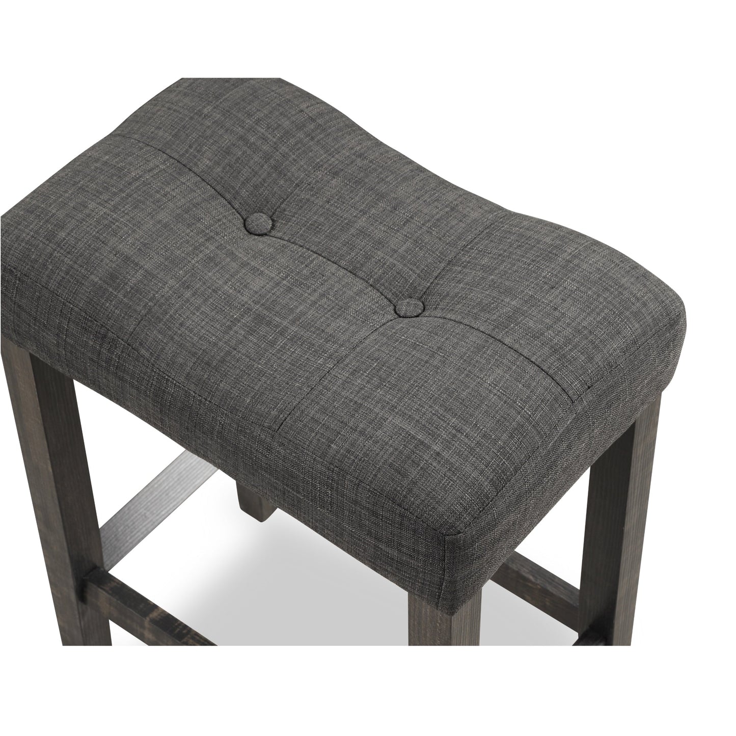 Roundhill Furniture Sora Button Tufted Counter Height Saddle Stool, Set of 2, Gray