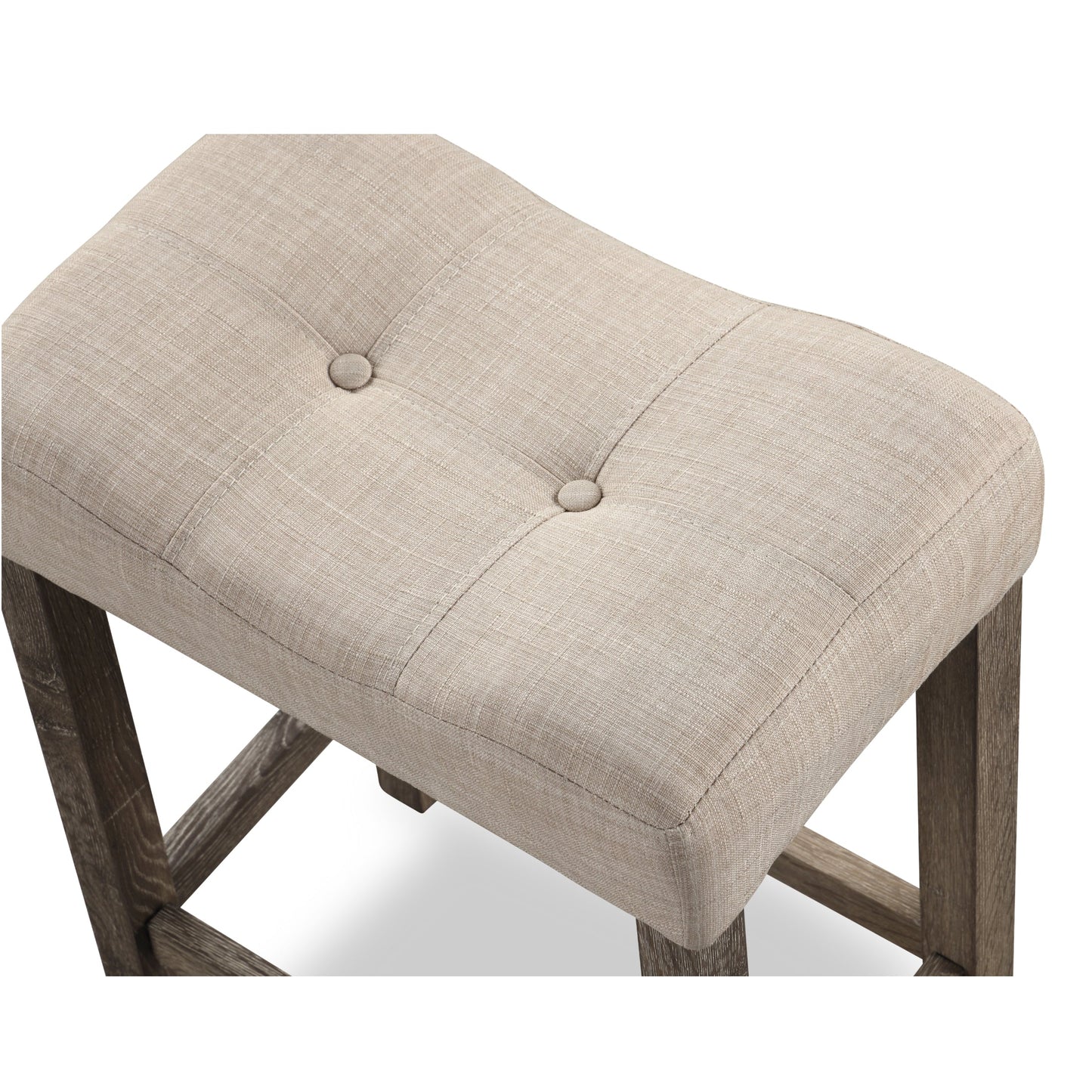 Roundhill Furniture Sora Button Tufted Counter Height Saddle Stool, Set of 2, Taupe