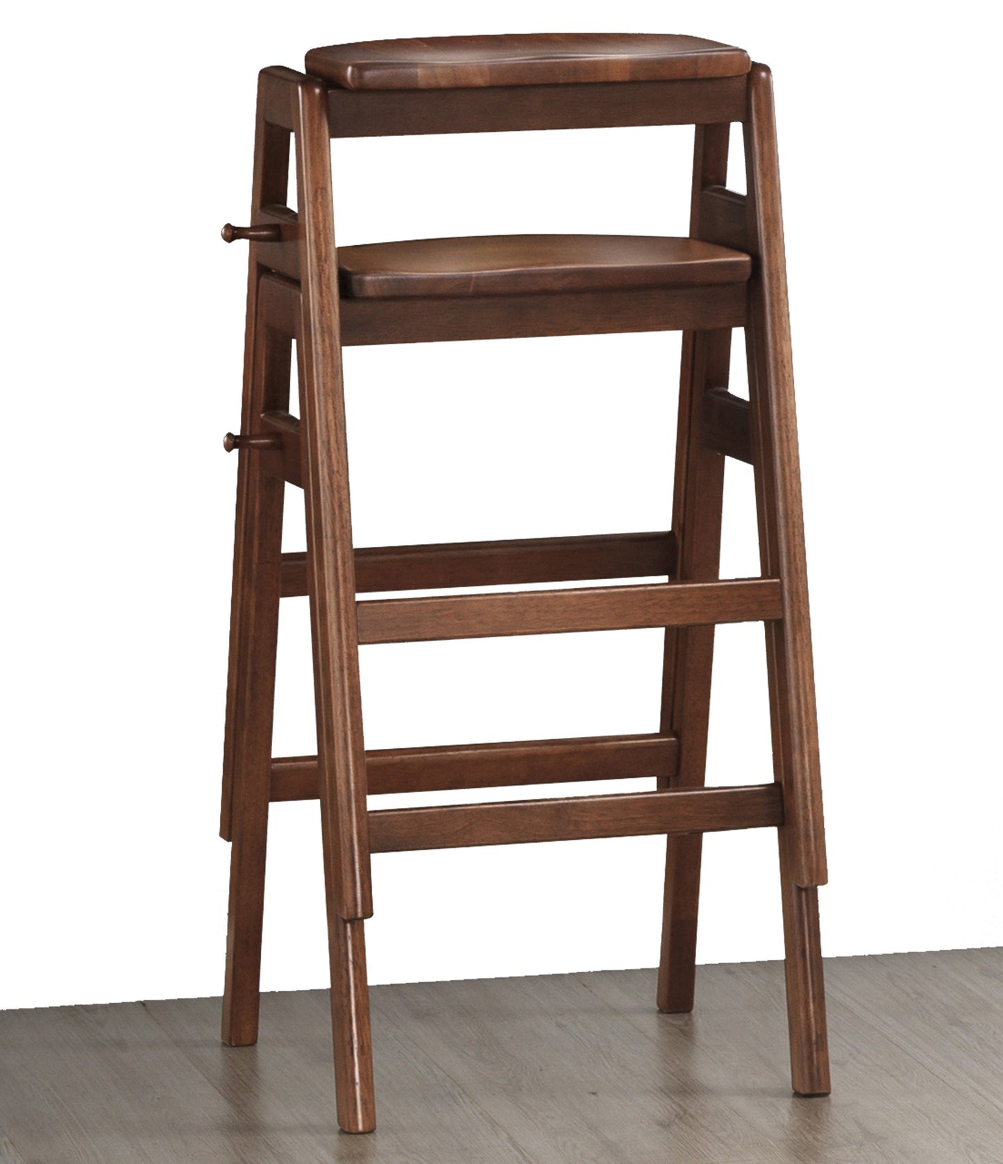 Roundhill Furniture Malvern Mid-Century Modern Wood Stackable Barstools, Set of 2