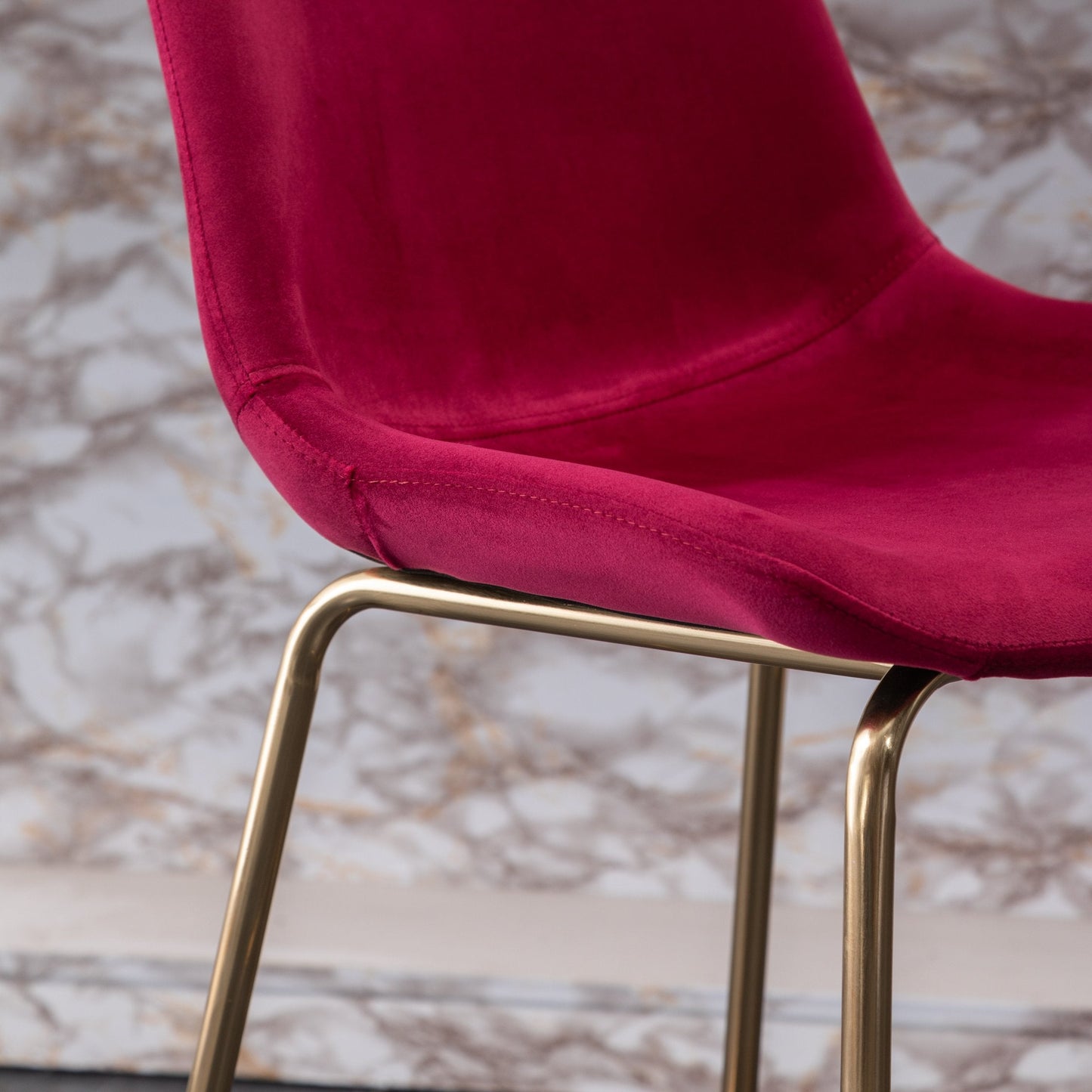 Roundhill Furniture Aufurr Modern Velvet 26.50 Counter Height Stool, Set of 2, Red