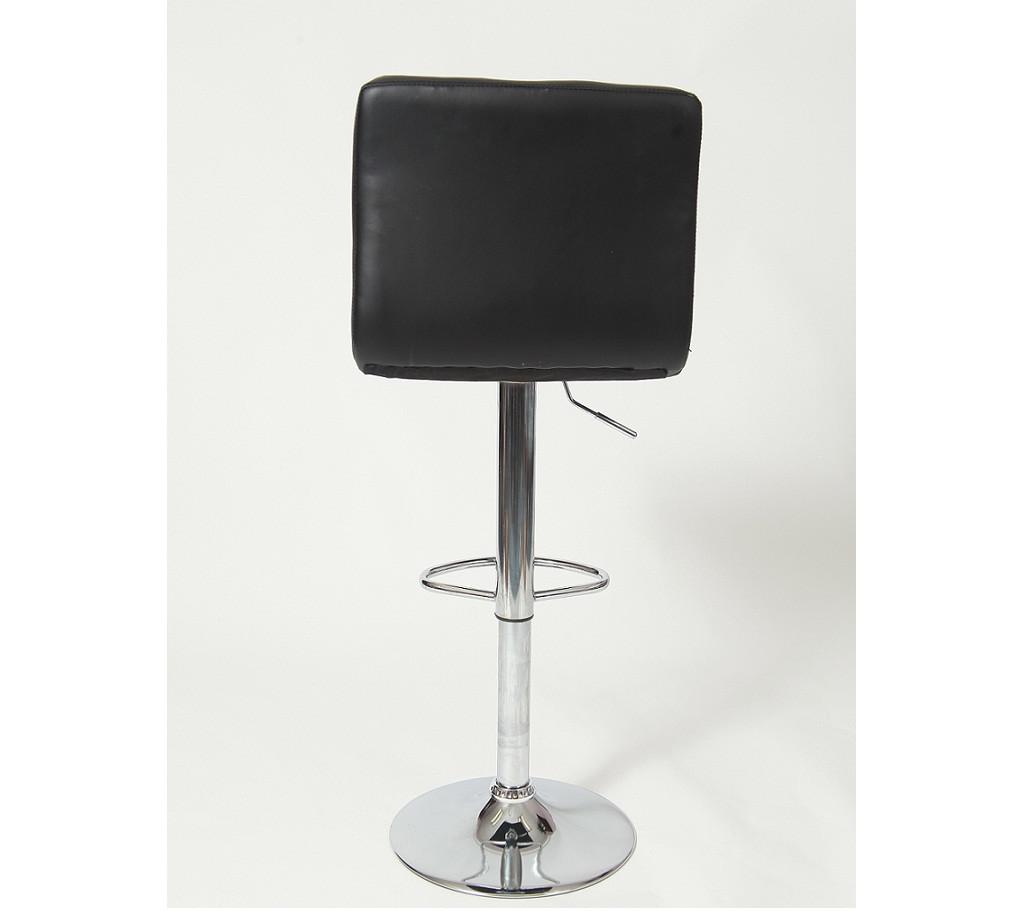 Swivel Faux Leather Adjustable Hydraulic Bar Stool - Set of 2 Black