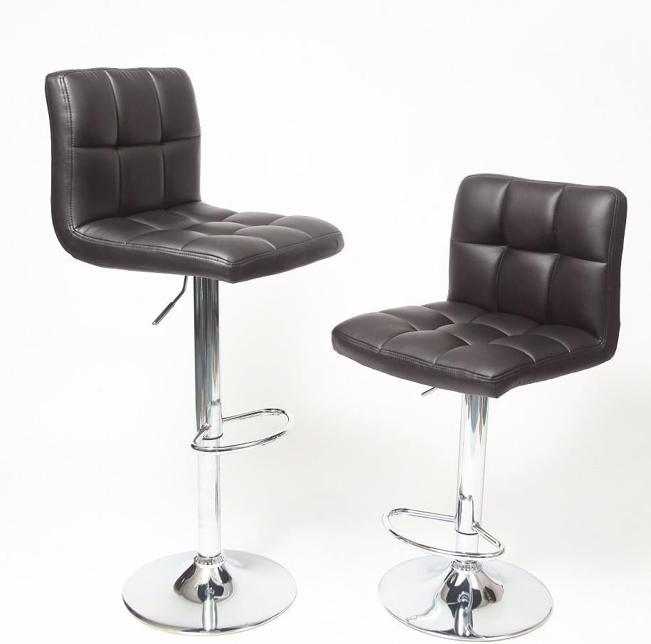 Swivel Elegant PU Leather Modern Adjustable Hydraulic Barstools, Brown