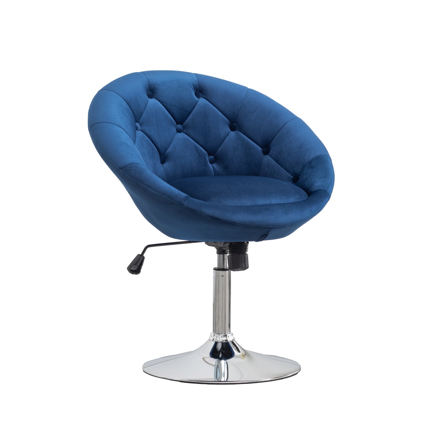Roundhill Furniture Noas Velvet Upholstered Tufted Back Swivel Accent Chair, Blue