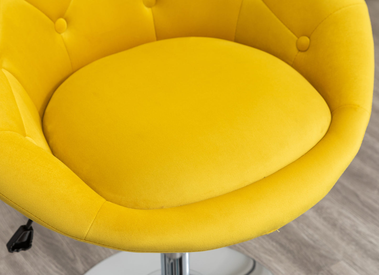 Roundhill Furniture Noas Velvet Upholstered Tufted Back Swivel Accent Chair, Yellow