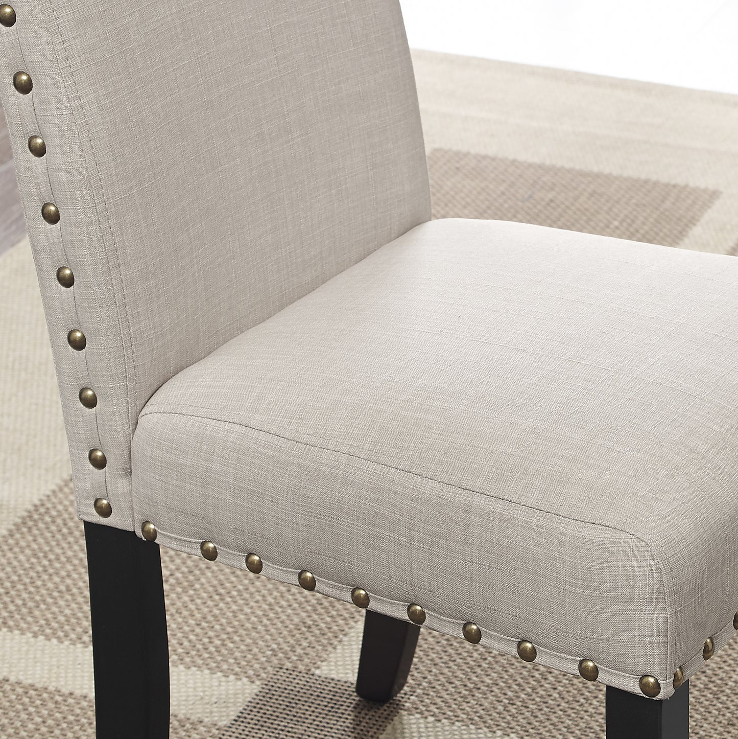 Roundhill Furniture Biony Fabric Counter Height Stools with Nailhead Trim, Set of 2