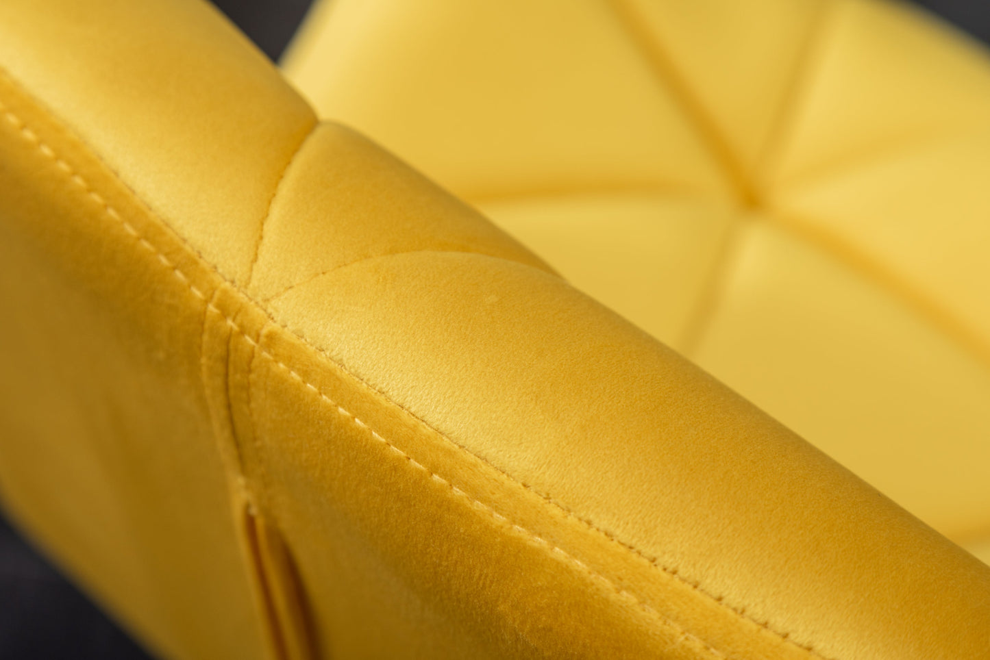 Breni Velvet Diamond Tufted Swivel Adjustable Height Barstool, Set of 2, Yellow