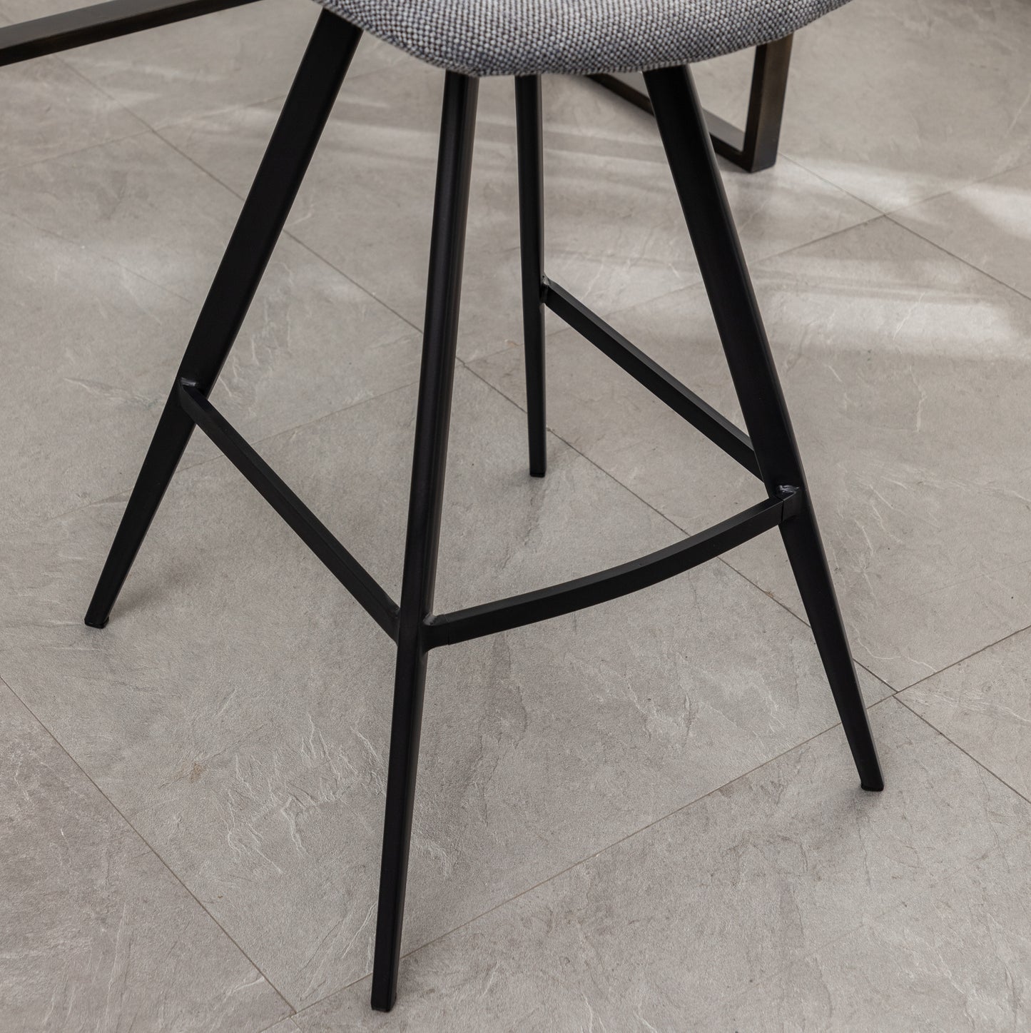 Roundhill Furniture Porth Fabric Kitchen 28.25 Barstools, Gray, Set of 2