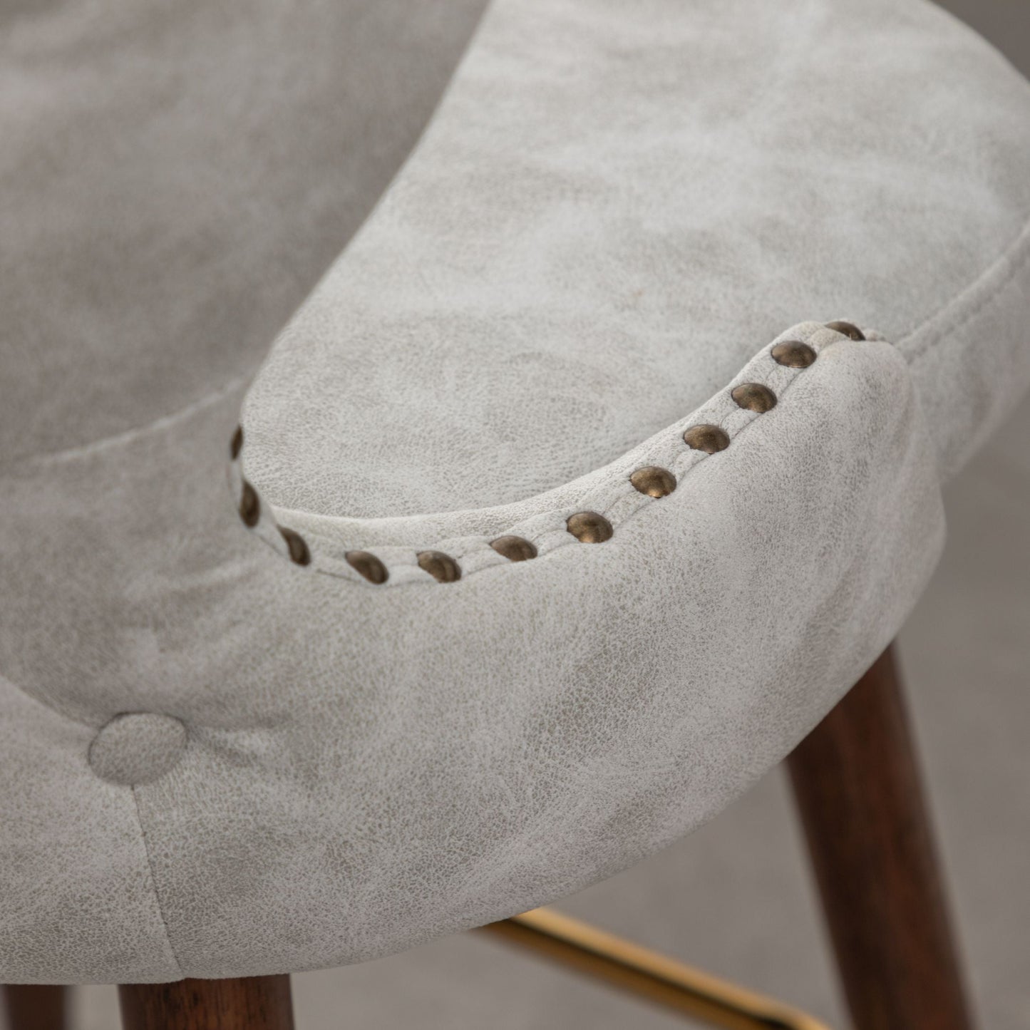 Roundhill Furniture Nevis Mid-century Modern Faux Leather Tufted Nailhead Trim Barstools, Set of 2