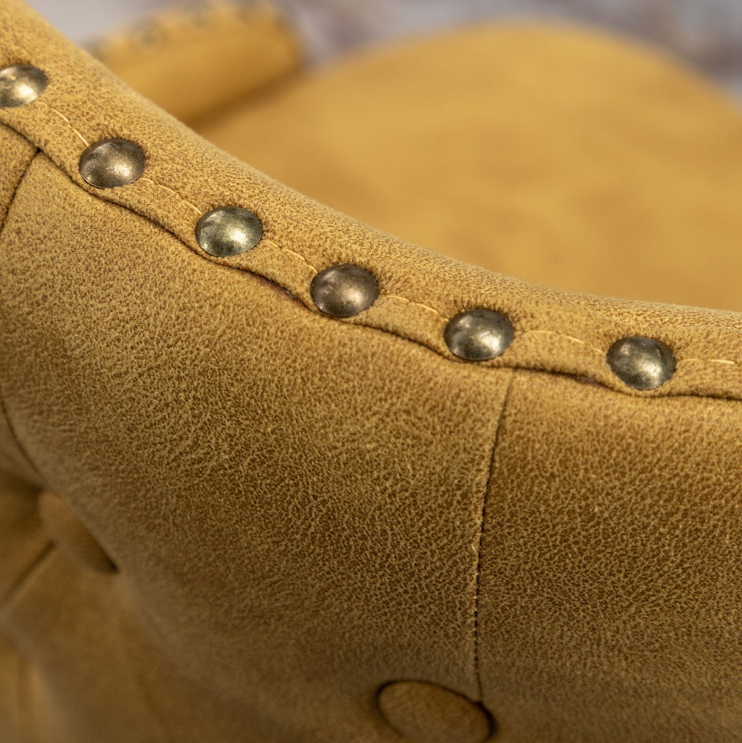 Roundhill Furniture Nevis Mid-century Modern Faux Leather Tufted Nailhead Trim Barstools, Set of 2