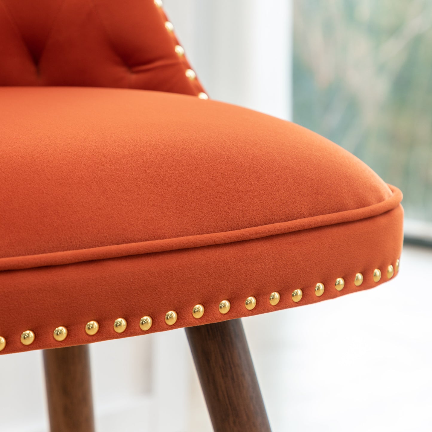 Roundhill Furniture Elvara Set of 2 Button-Tufted Counter Stools with Nailhead Trim