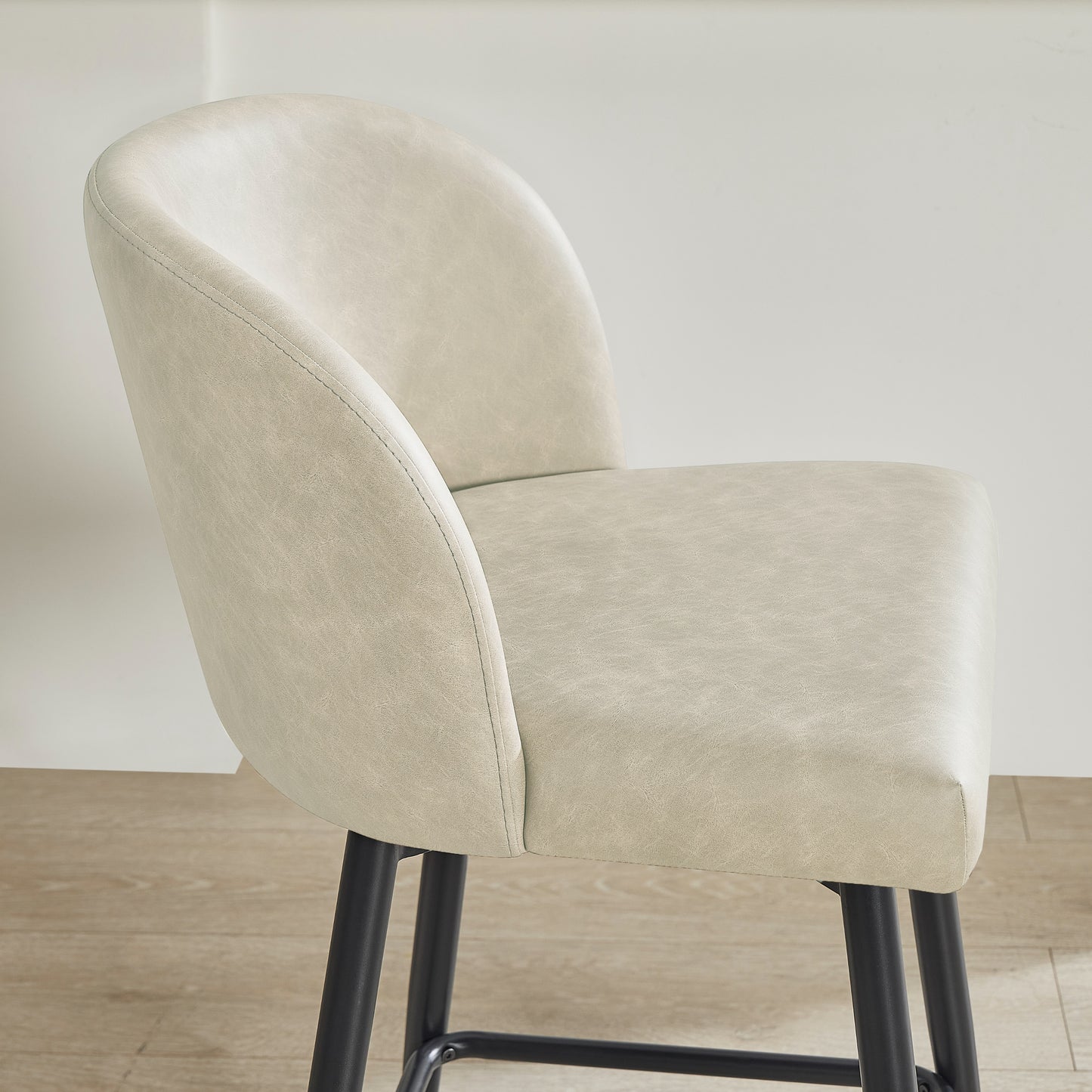 Roundhill Furniture Rhythm Modern Upholstered Counter Height Stool, 360° Swivel, Set of 2
