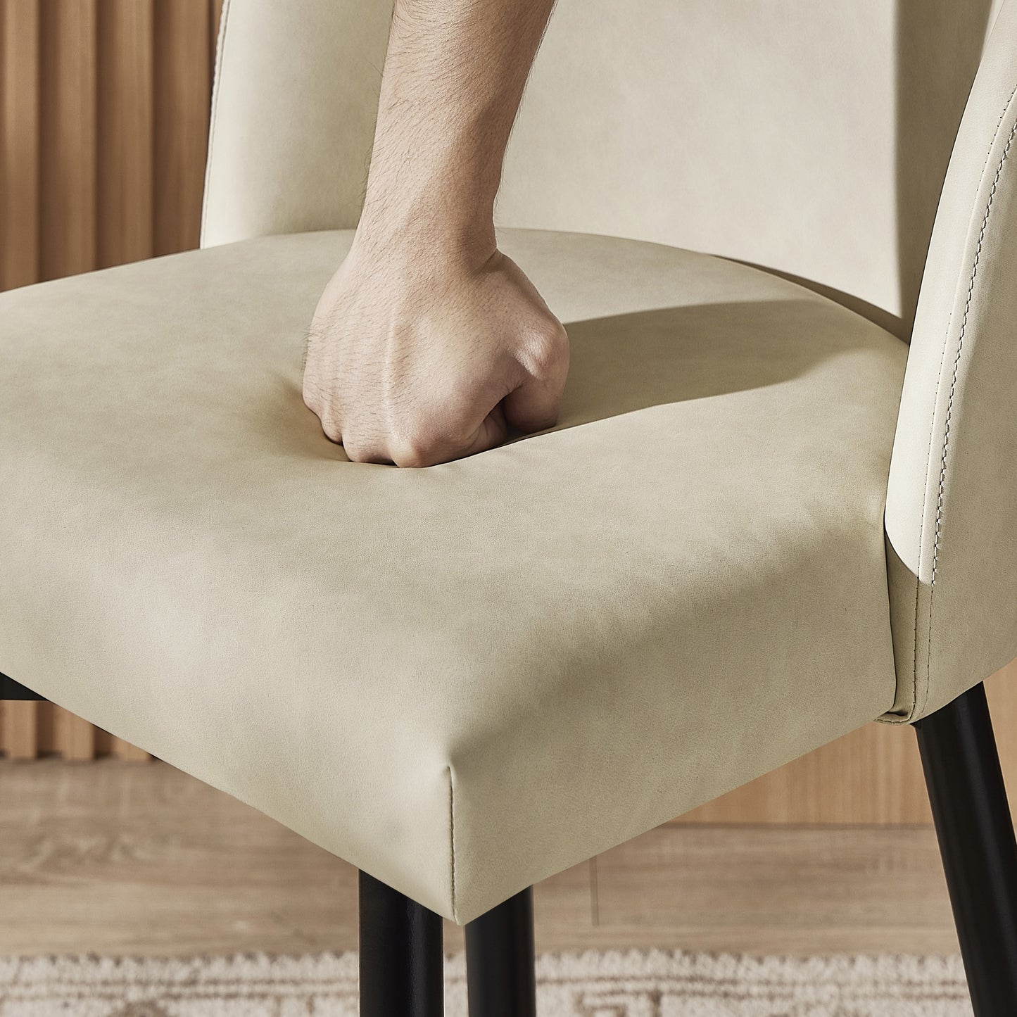 Roundhill Furniture Rhythm Modern Upholstered Counter Height Stool, 360° Swivel, Set of 2