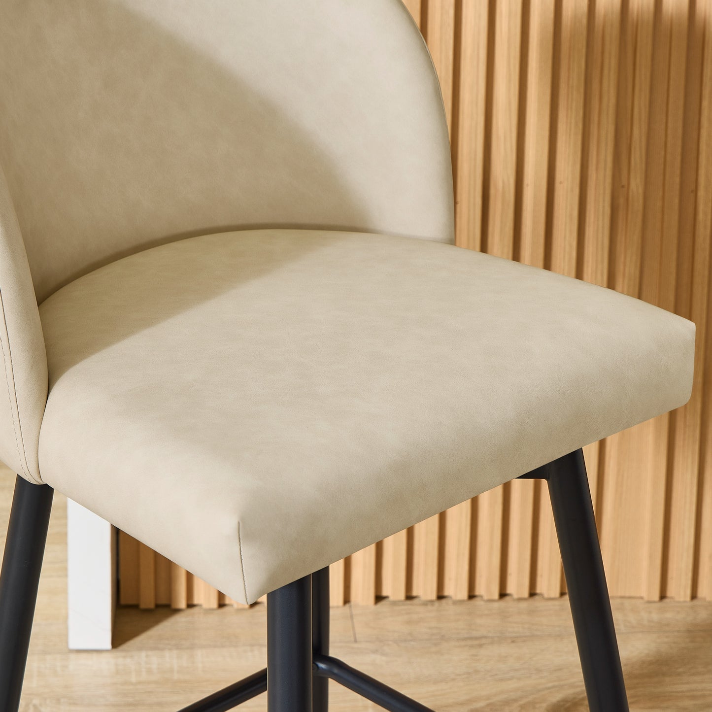 Roundhill Furniture Rhythm Modern Upholstered Counter Height Stool, 360° Swivel, Set of 2