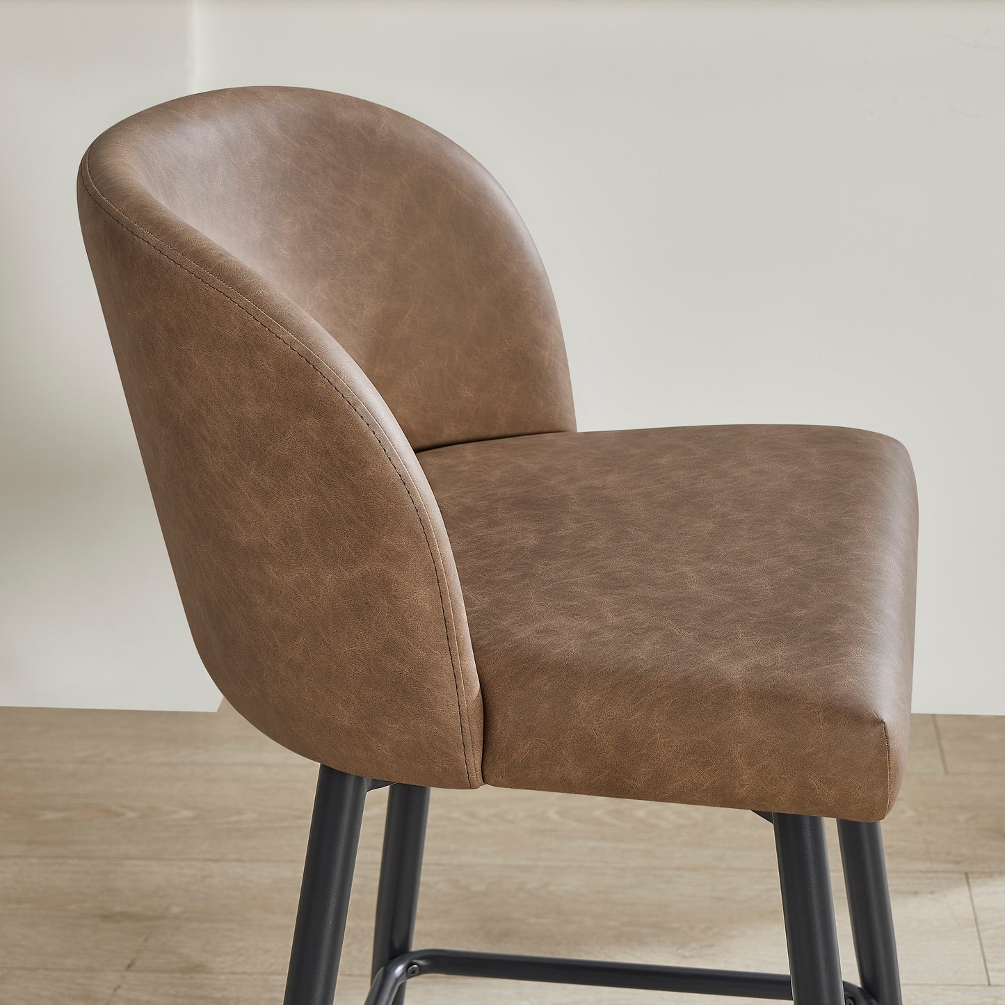 Roundhill Furniture Rhythm Modern Upholstered Counter Height Stool, 360° Swivel, Set of 2