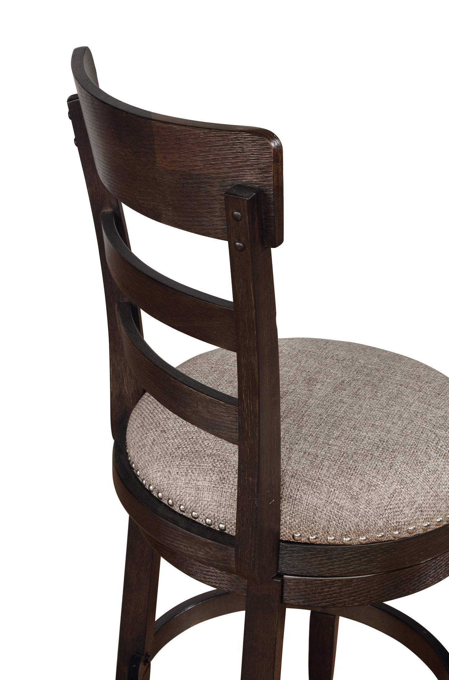 Kessel Brown Brushed Wood Swivel Barstools, Set of 2