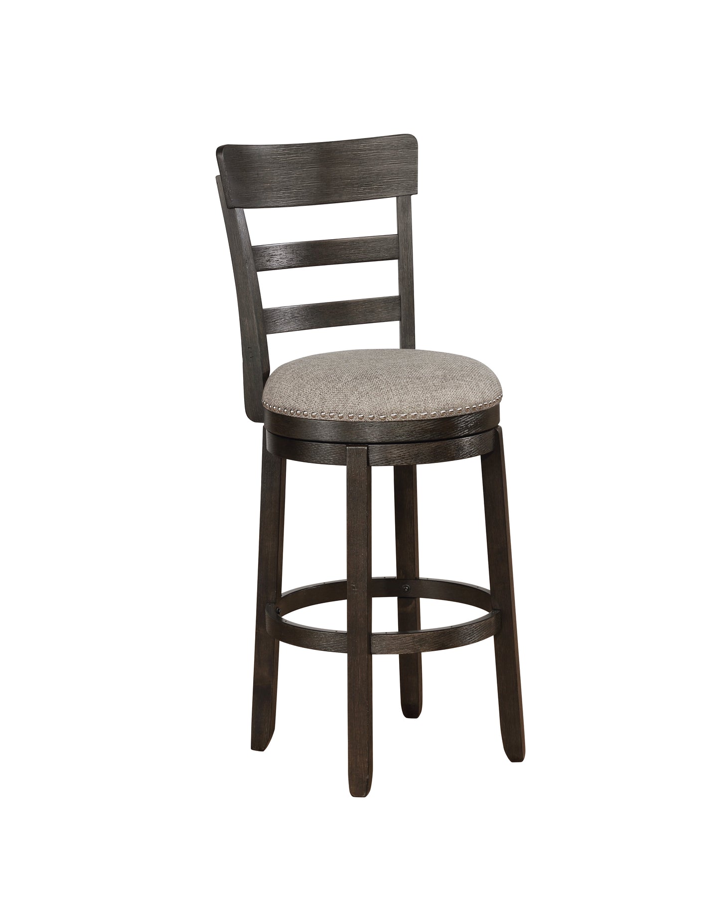 Kessel Brown Brushed Wood Swivel Barstools, Set of 2