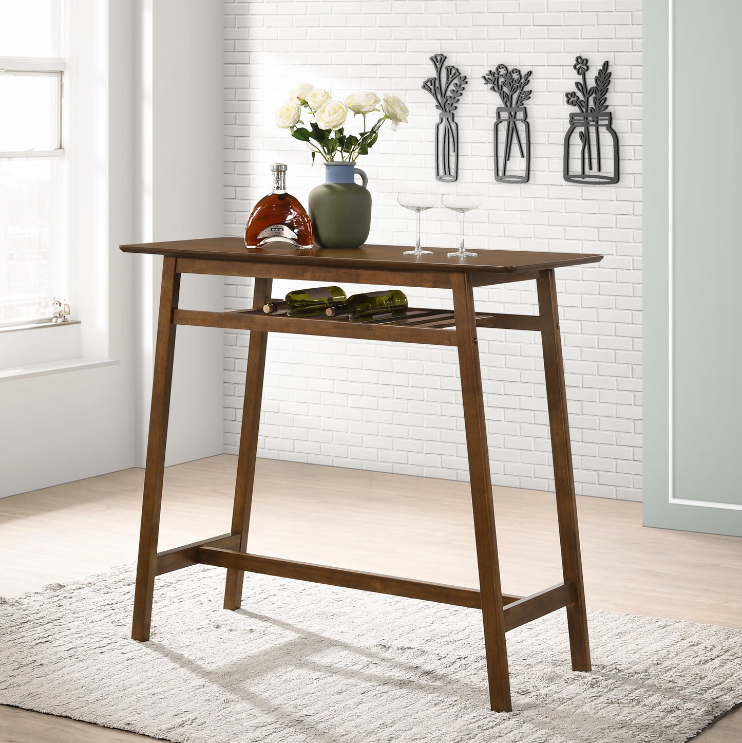 Malvern Wood Pub Table with Wood Barstools