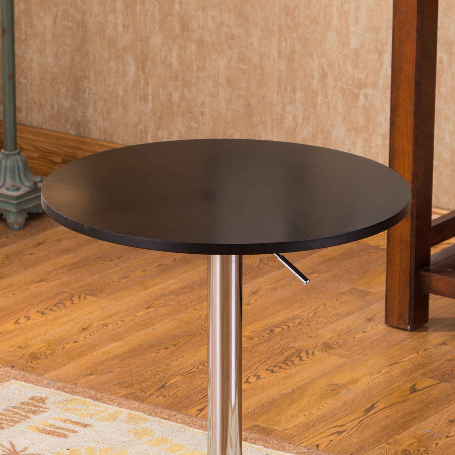 Roundhill Furniture Adjustable Wood and Metal Bar Table