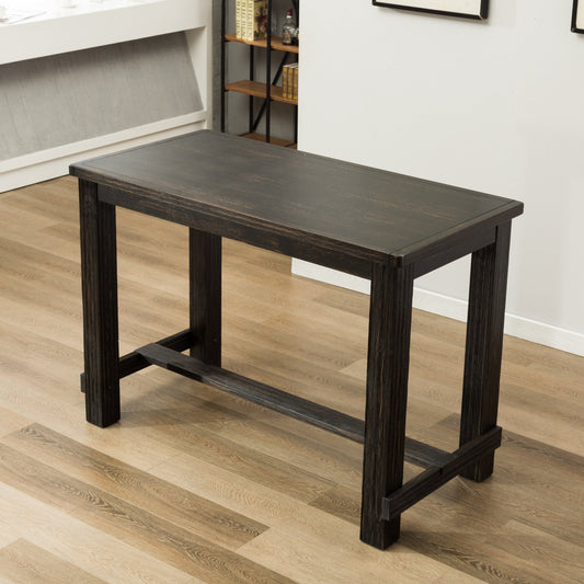 Lotusville Antique Black Finish Rectangular Wood Bar Height Dining Table