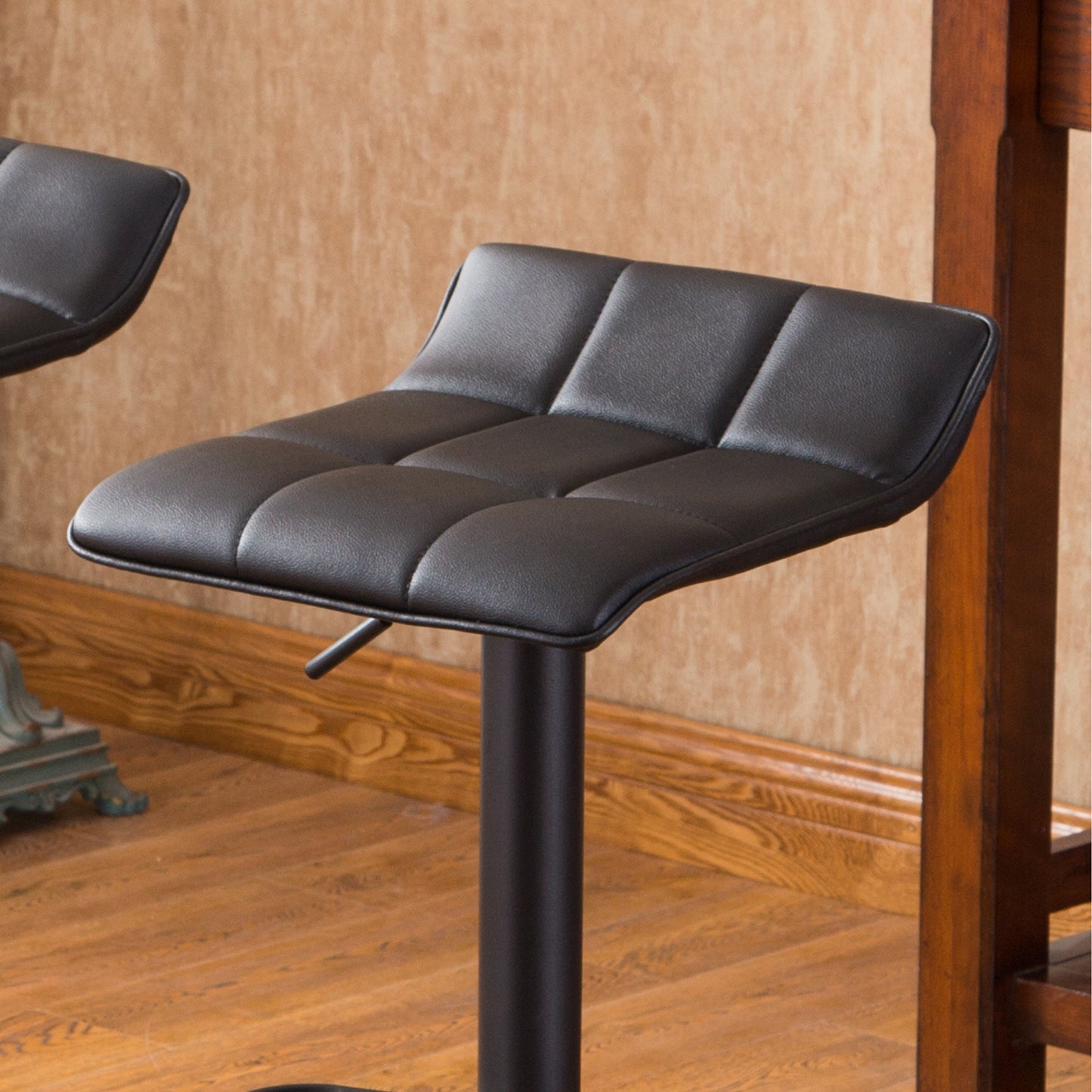 Roundhill Furniture Belham Black Adjustable Metal Base 3-Piece Bar Table Set