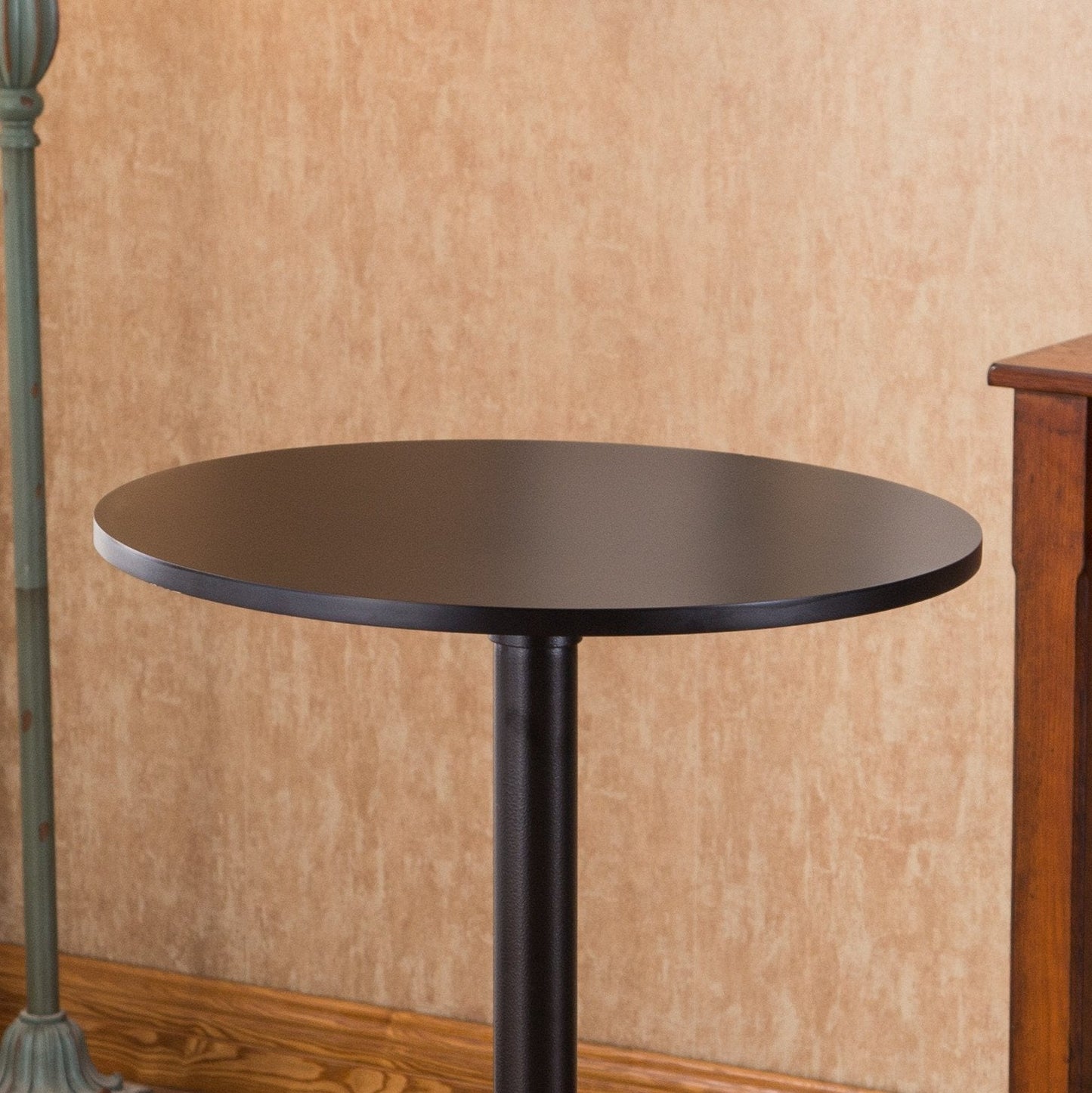 Belham Black Round Adjustable Metal Base Bar Table