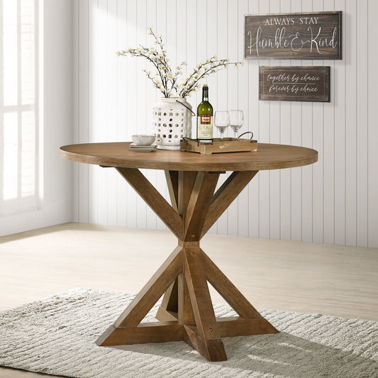 Roundhill Furniture Windvale Cross-Buck Base Counter Height Dining Table