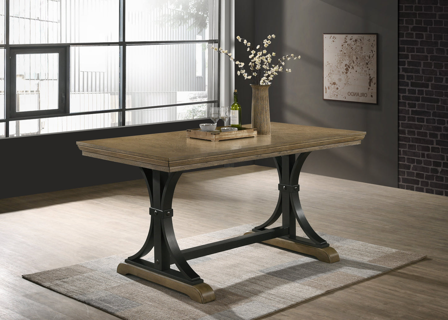 Birmingham 6-piece Driftwood Finish Table with Nail Head Chairs Counter Height Dining Set